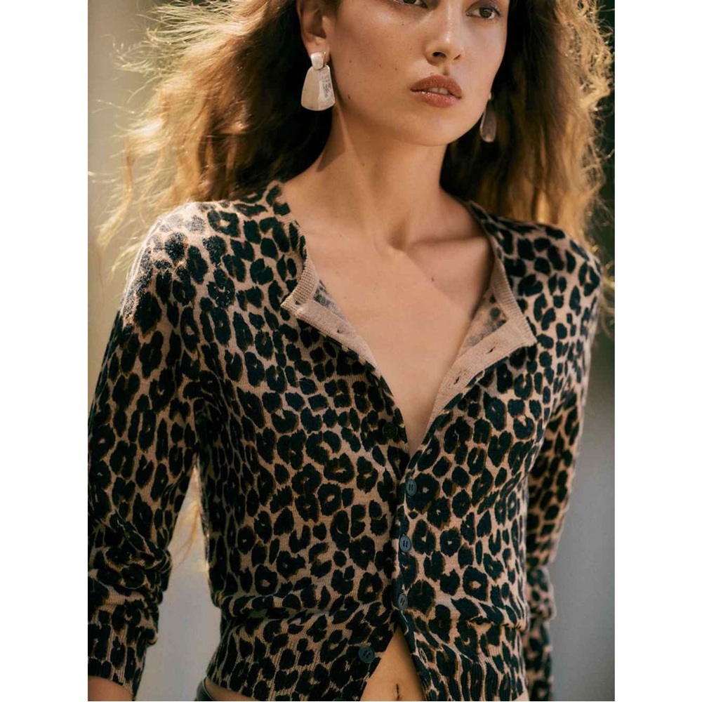 NWT Reformation Bernadette Crew Cardigan in Leo XS